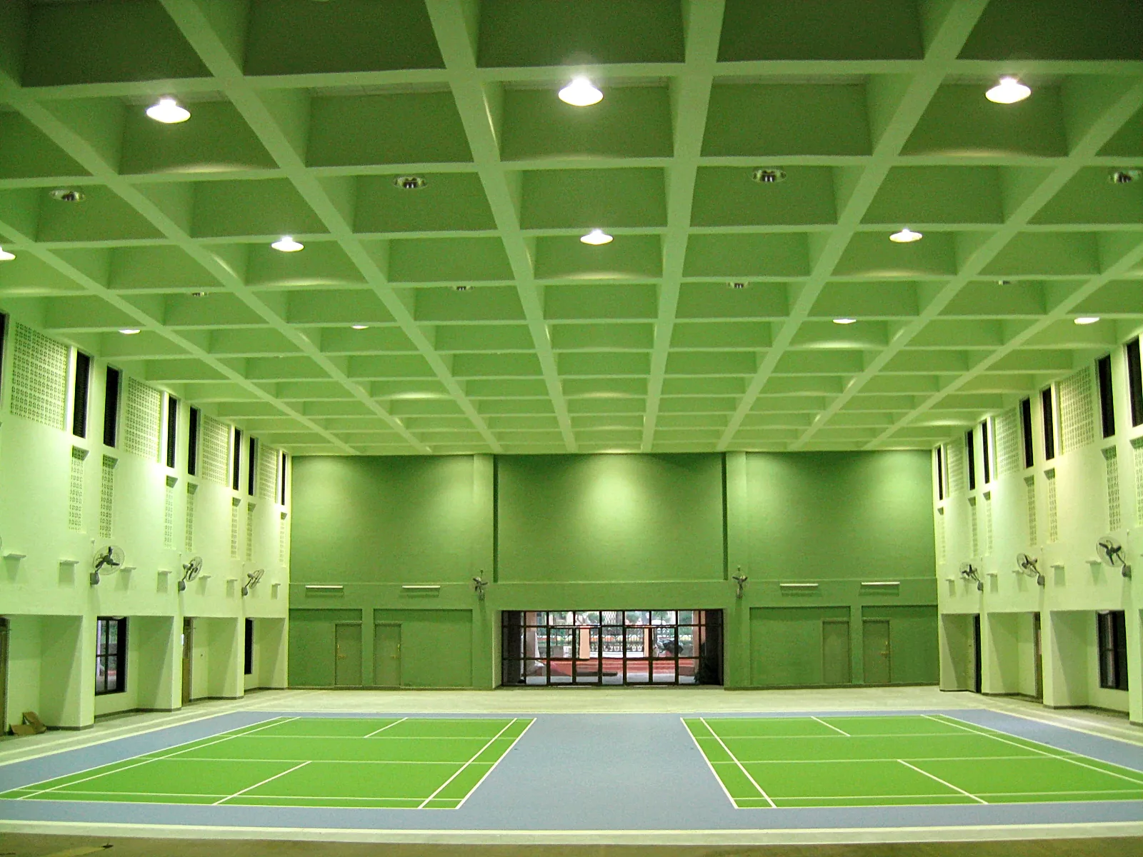 Indoor polyurethane multi-sport court in a sports hall