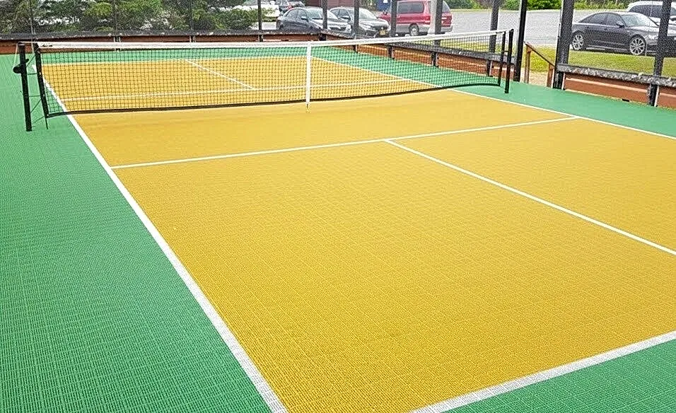 Synthetic acrylic sports court surface