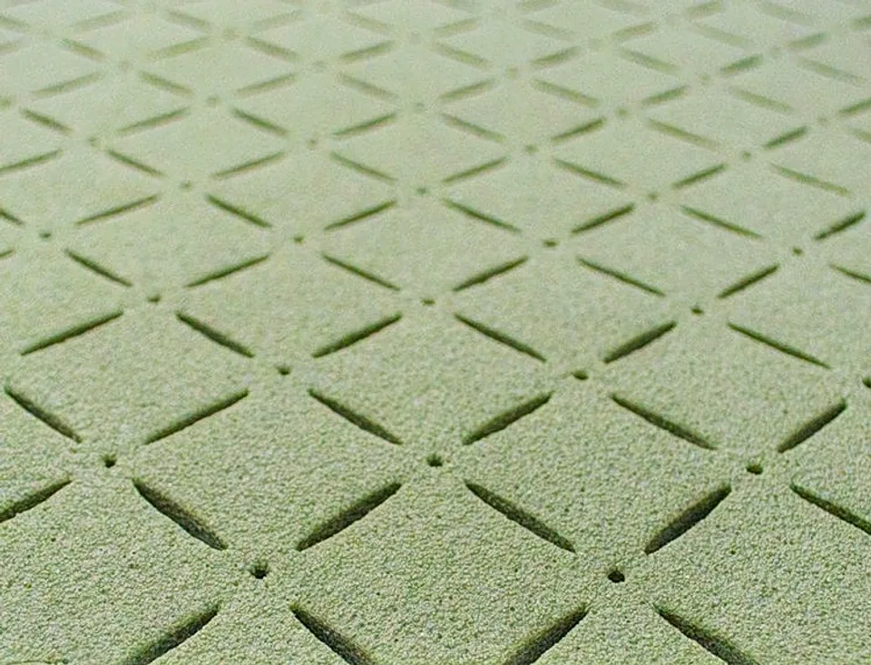 Prefabricated shock pad laid under turf